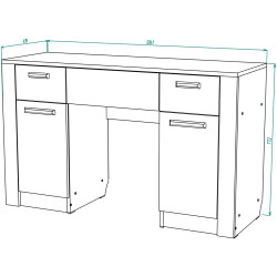 Masa de toaleta МЛ-Мебель Gamma №22 126.1cm (Craft Oak White/Gray) Thumb