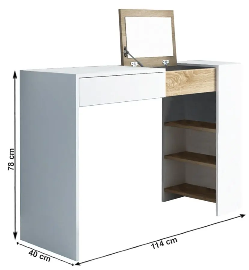 Masa de toaleta Mobhaus Elis (White/Sonoma Oak)