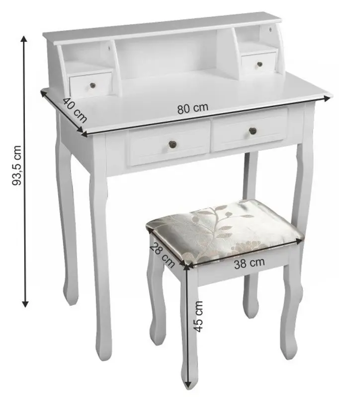 Masa de toaleta Tempo Kondela Rodes New (White)