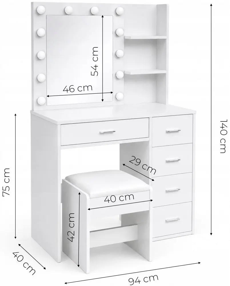 Masa de toaleta Modern Home MRDT22 Led (White) - 6