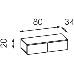 Masa de toaleta Modern Komfi suspendat 80cm (Slate Gray/Craft Oak White) Thumb