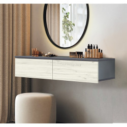 Masa de toaleta Modern Komfi suspendat 80cm (Slate Gray/Craft Oak White)
