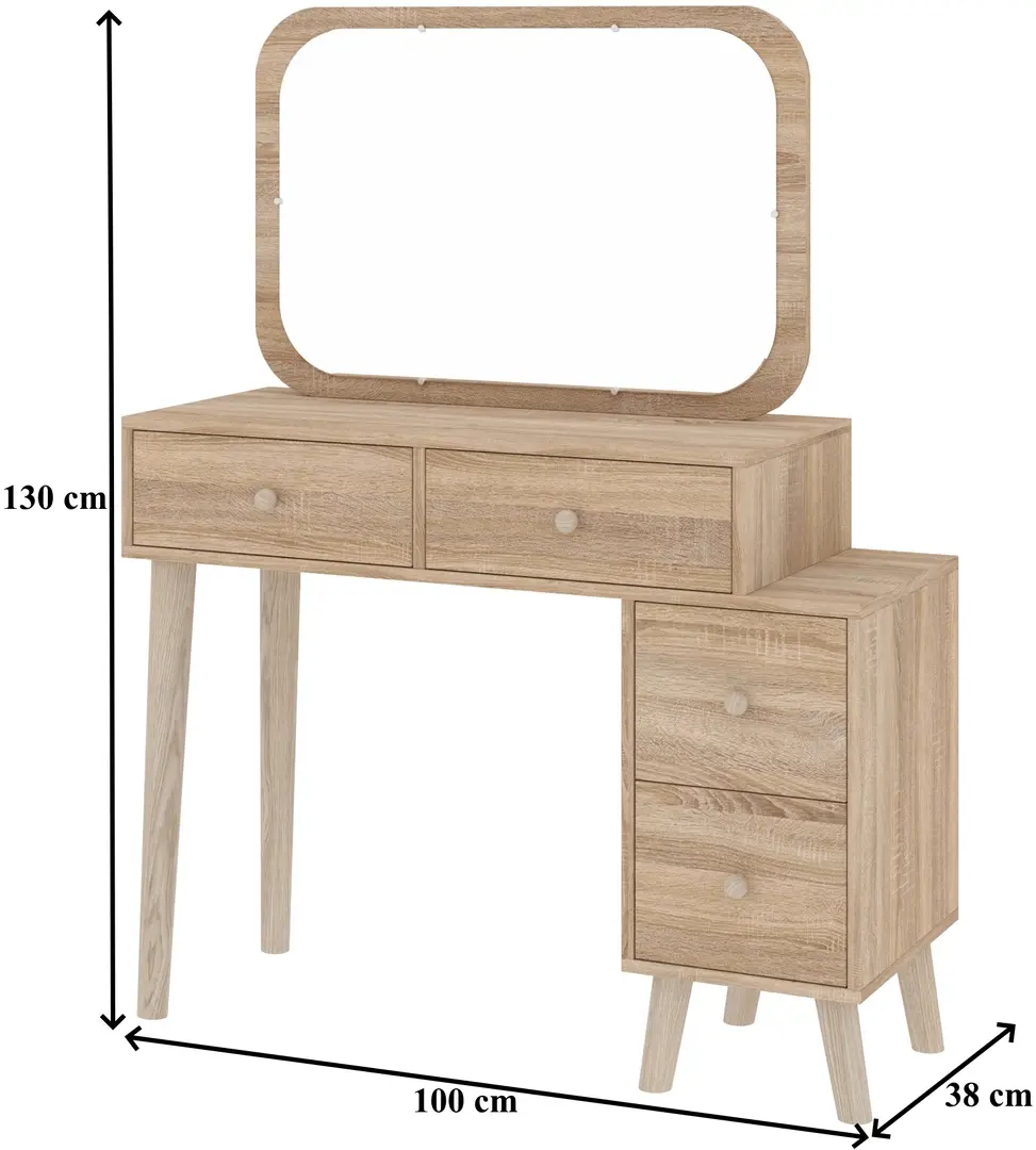 Туалетный столик Пехотин Трюмо-7 (Дуб Сонома) - 3