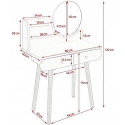 Masa de toaleta Scandi CM-891937 (Blond Beech/White) Thumb