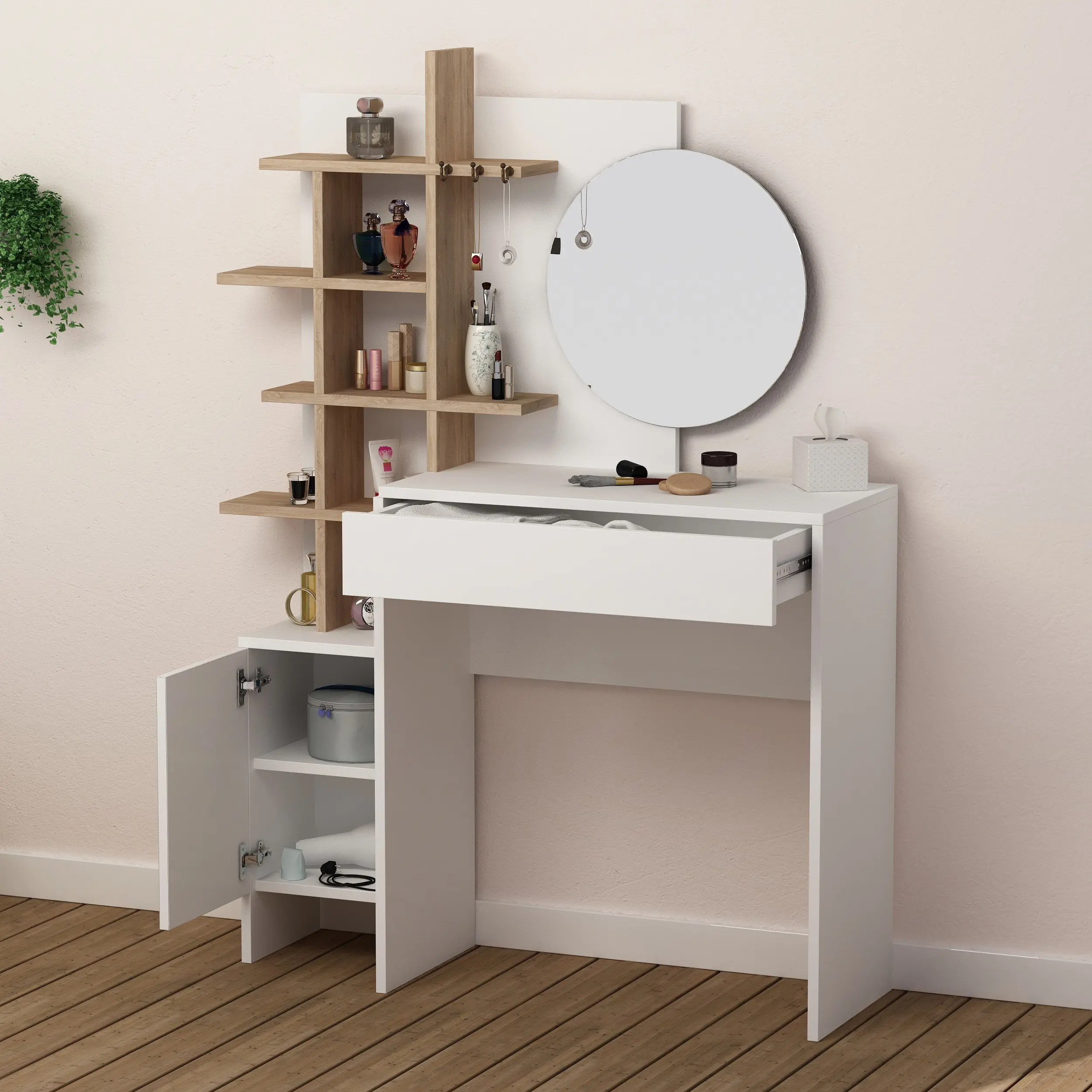 Masa de toaleta Showdeko MUP (White/Oak) - 2