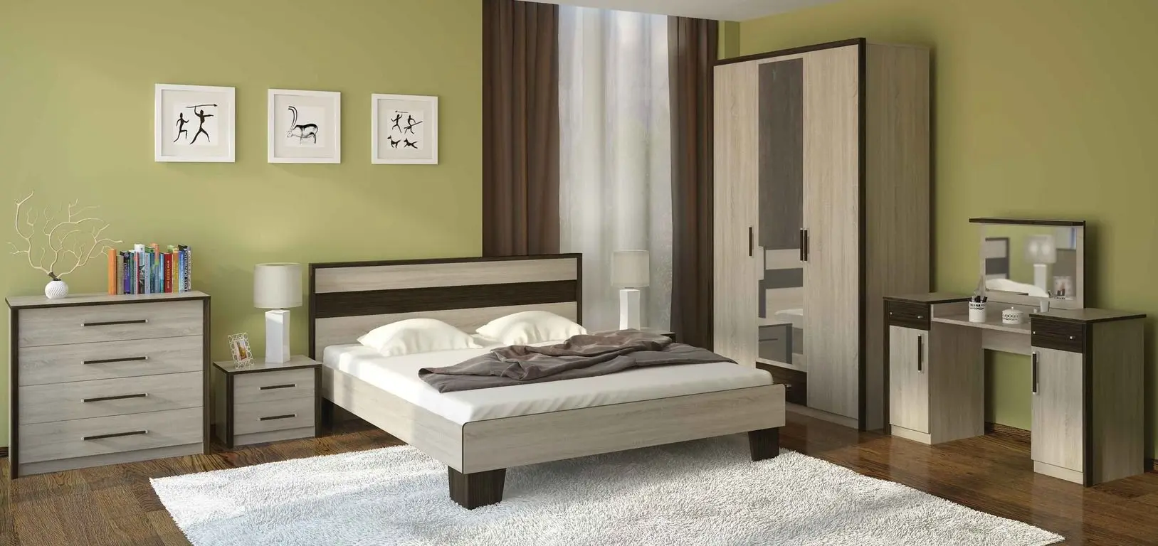 Masa de toaletă Sokme Skarlet (Sonoma Oak/Wenge Magic) - 3