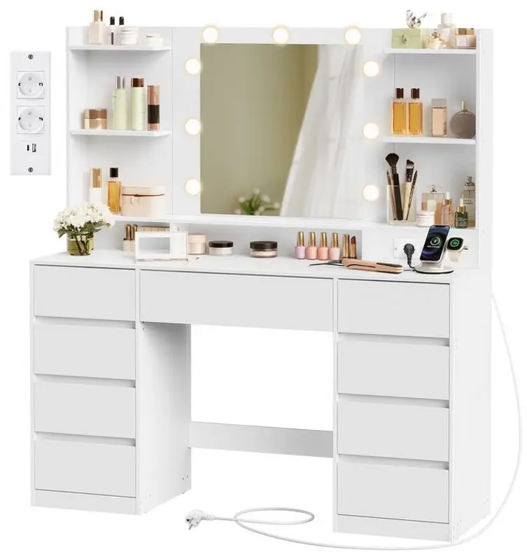Туалетный столик Songmics Vasagle Kailyn RDT141WB02 Led (White) - 4