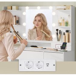 Туалетный столик Songmics Vasagle Kailyn RDT141WB02 Led (White) Thumb