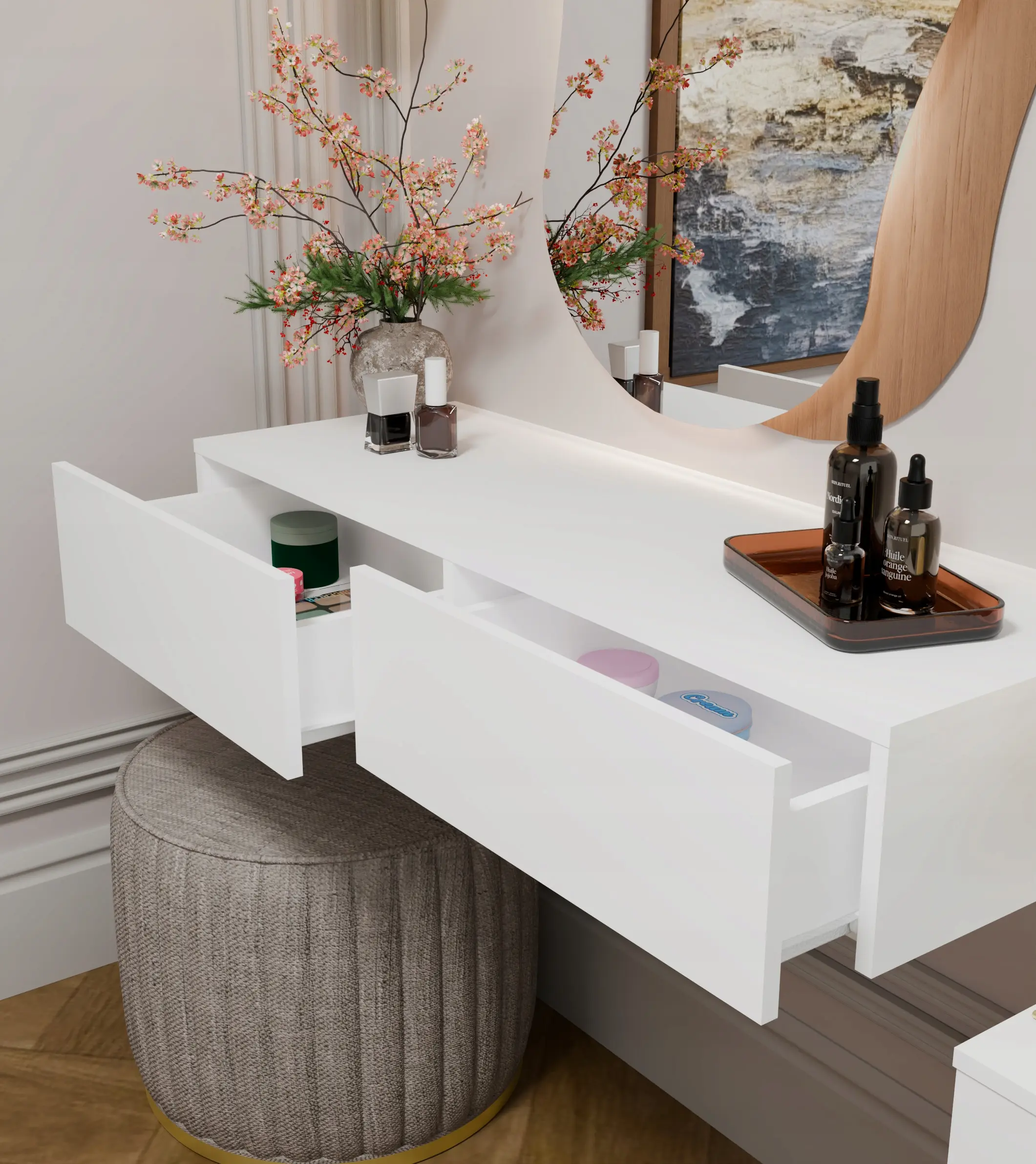 Туалетный столик навесной TopEshop Mika (White)