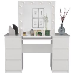 Masa de toaleta cu iluminare TopEshop Kuba/Marina (White Matt) Thumb