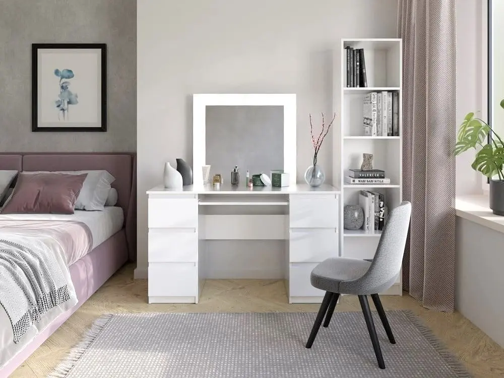 Masa de toaleta cu iluminare TopEshop Kuba/Marina (White Matt)