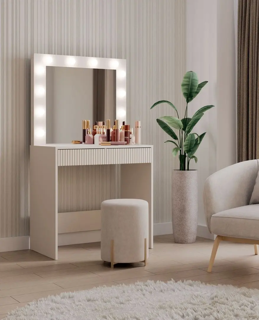 Masa de toaleta cu iluminare TopEshop Marina 2S Slim (Cashmere)