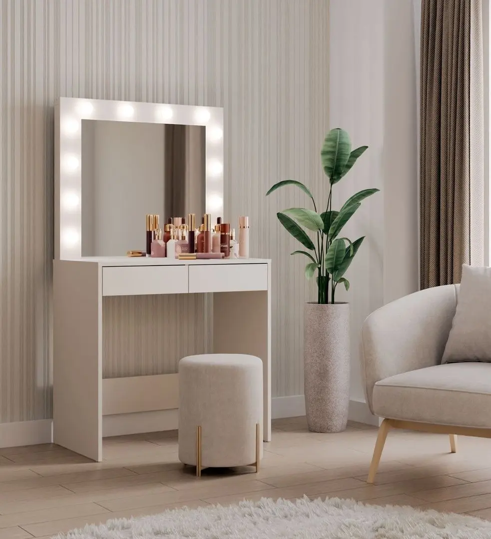 Masa de toaleta cu iluminare TopEshop Marina T+2S+L (Cashmere)