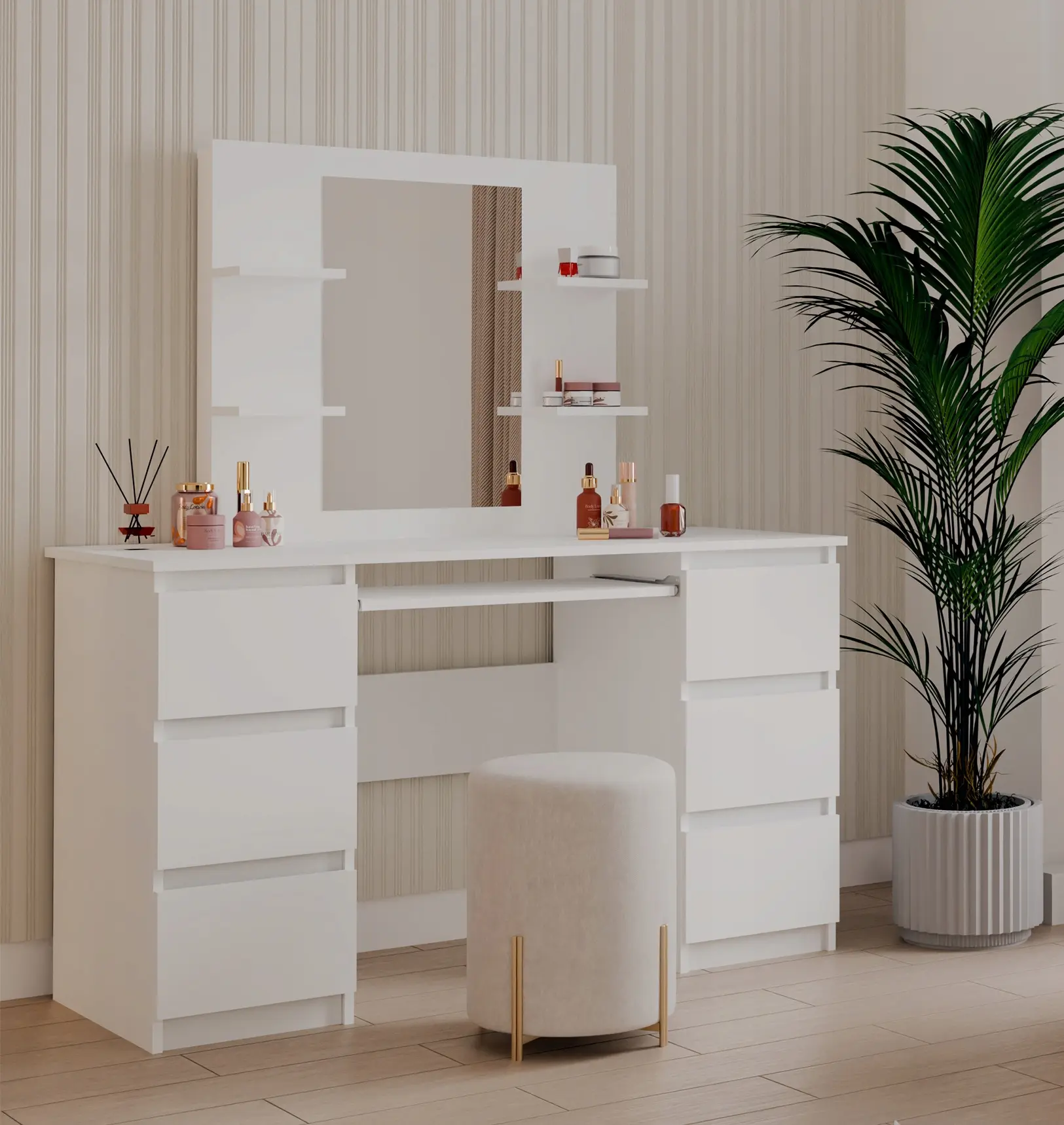 Туалетный столик TopEshop Marina 4P + Kuba (White) - 5