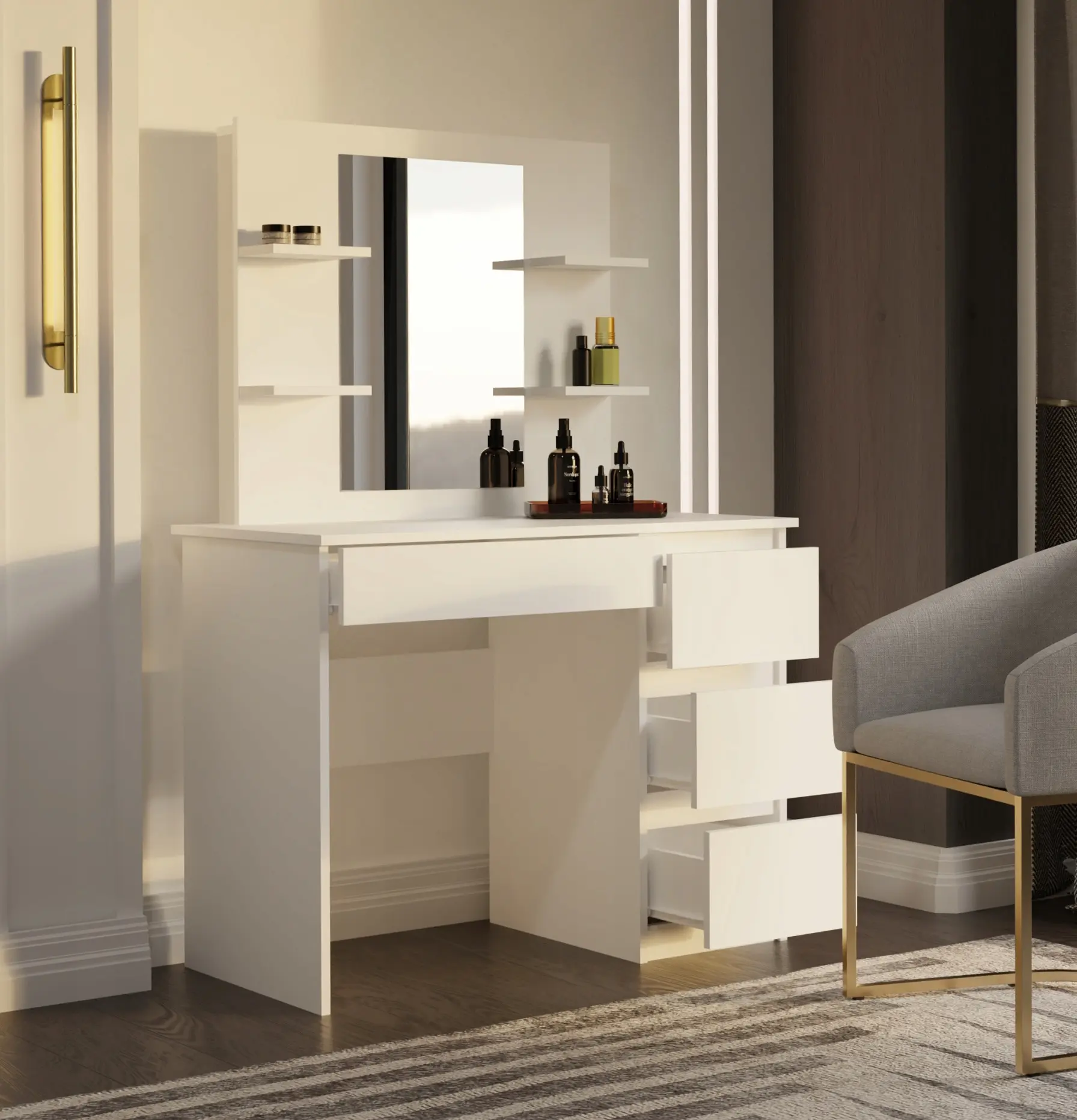 Туалетный столик TopEshop Marina 4P Mijas Right (White) - 5