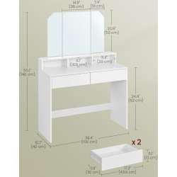 Masa de toaleta Vasagle RDT115W01 (White) Thumb