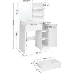 Masa de toaleta Vasagle RDT119W01 (White) Thumb
