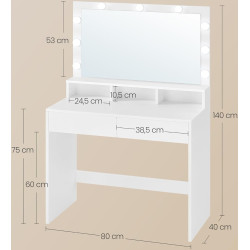 Masa de toaleta Vasagle RDT120T10 (White) Thumb