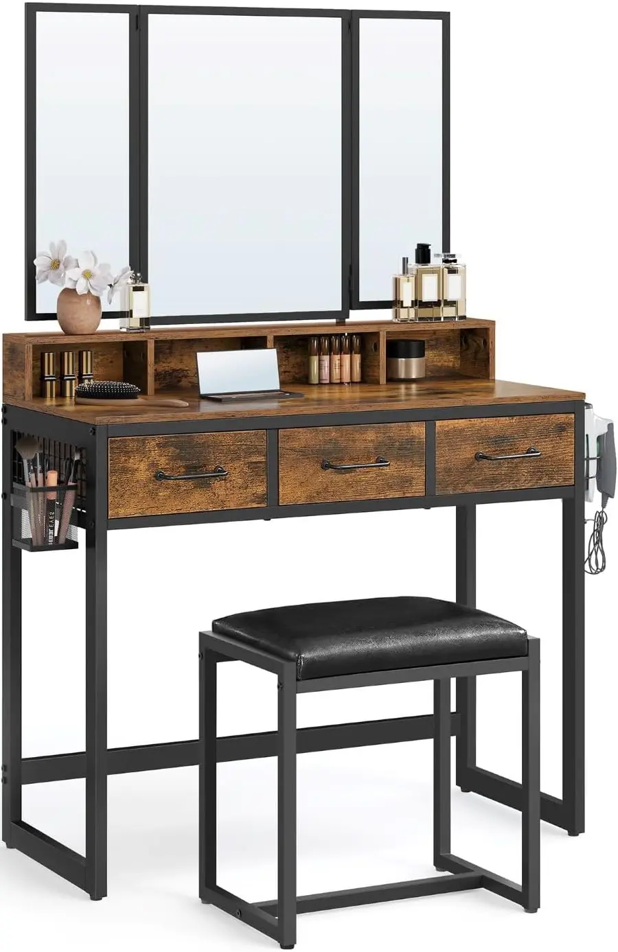 Masa de toaleta Vasagle RVT004B01 (Rustic Brown/Black) - 2