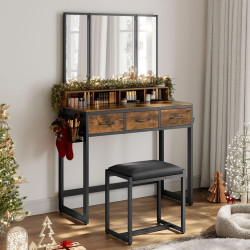 Masa de toaleta Vasagle RVT004B01 (Rustic Brown/Black) Thumb