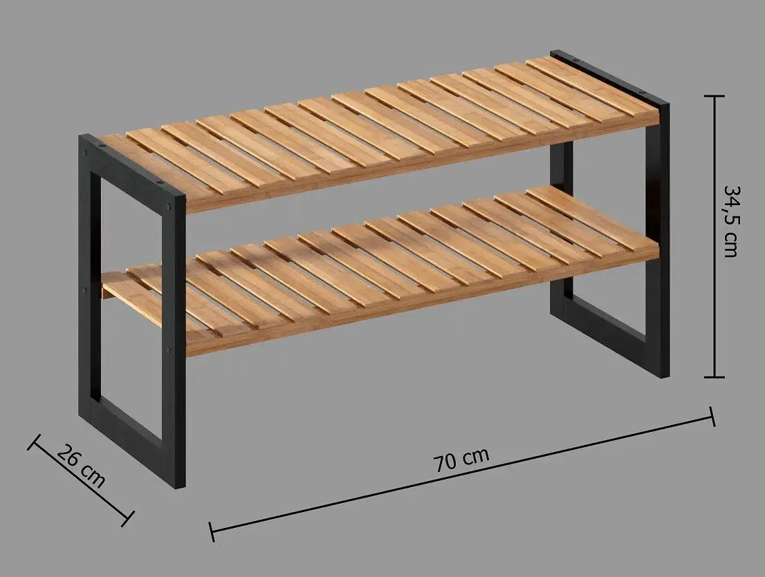Etajera pentru incaltaminte 5Five Blackbamboo (Natural/Black) - 3