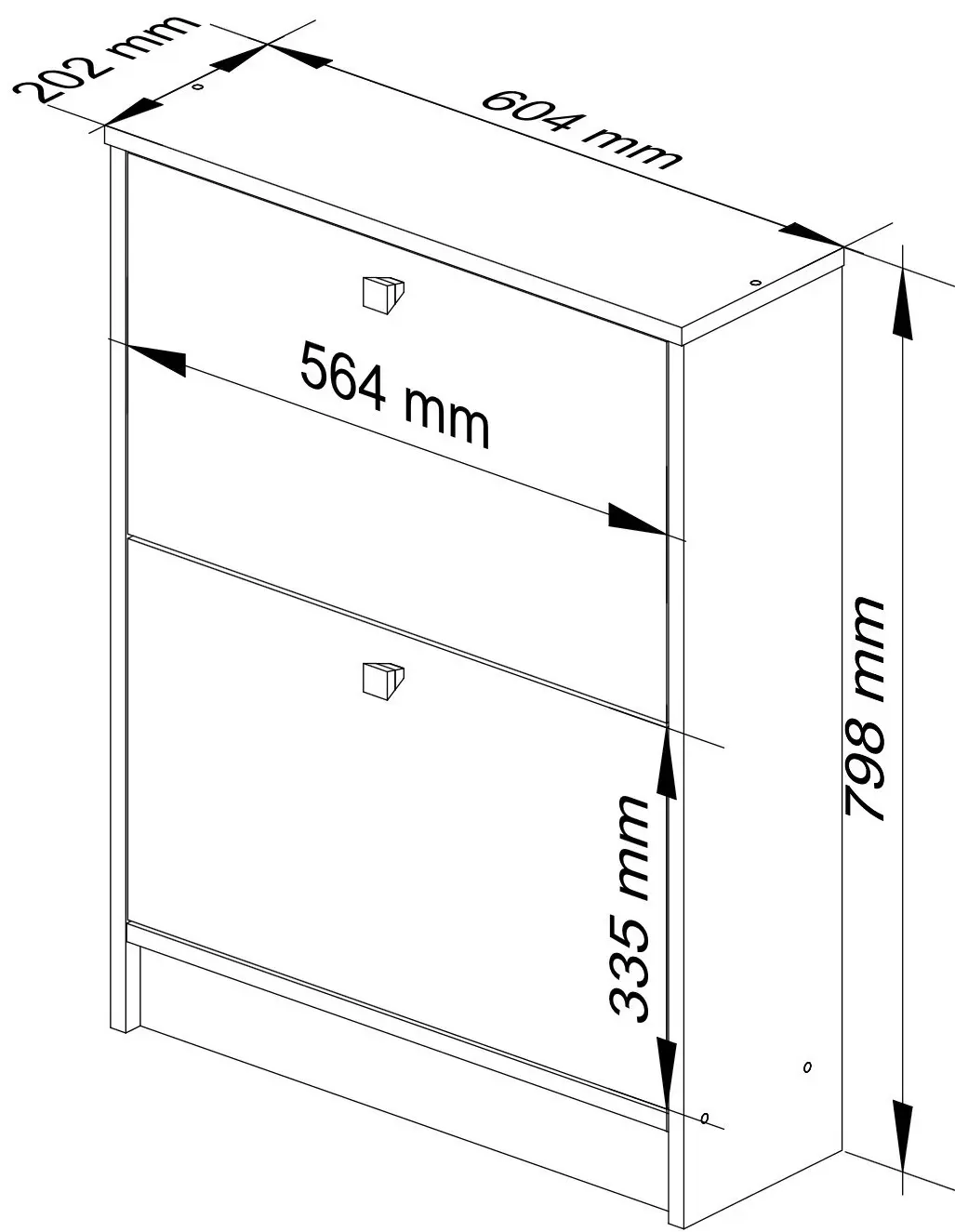 Tumba pentru incaltaminte Akord 60cm 2D (White/Glossy White)