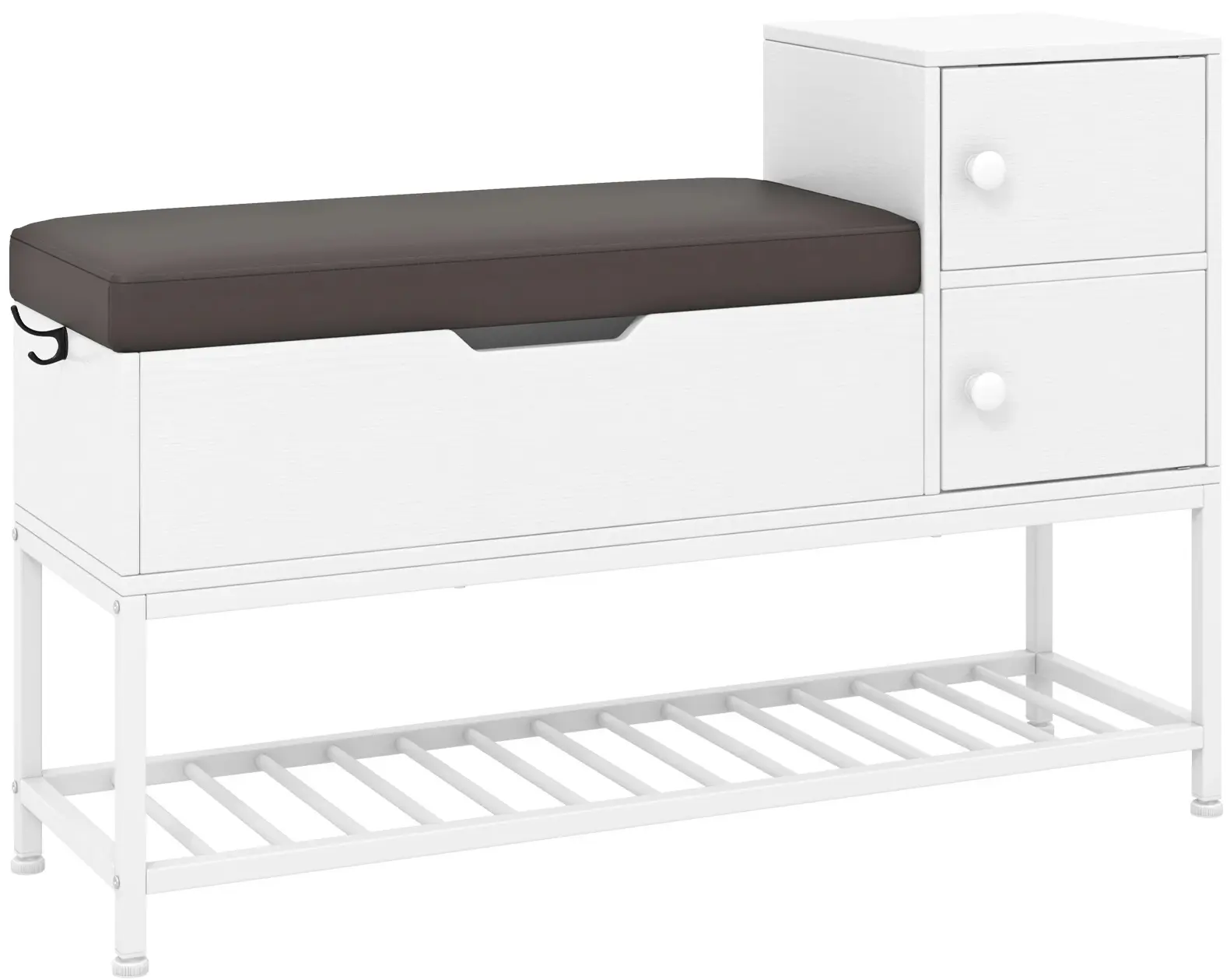 Банкетка для обуви Costway JV11520WH (White/Grey) - 4