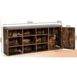 Bancheta-etajera pentru incaltaminte Costway JV10089BN (Brown/Grey) Thumb