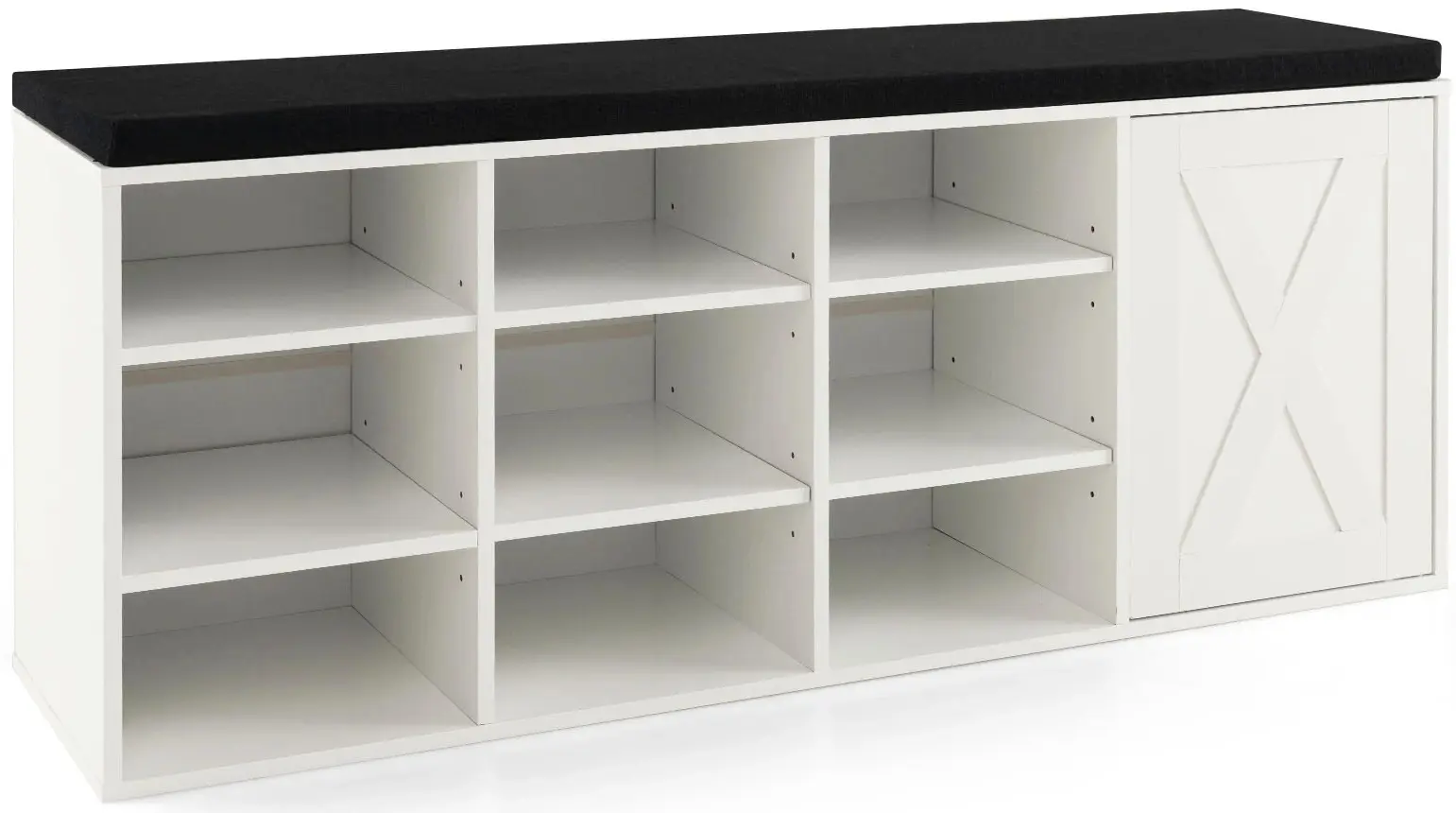 Bancheta-etajera pentru incaltaminte Costway JV10089WH (White) - 2