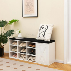 Bancheta-etajera pentru incaltaminte Costway JV10089WH (White)