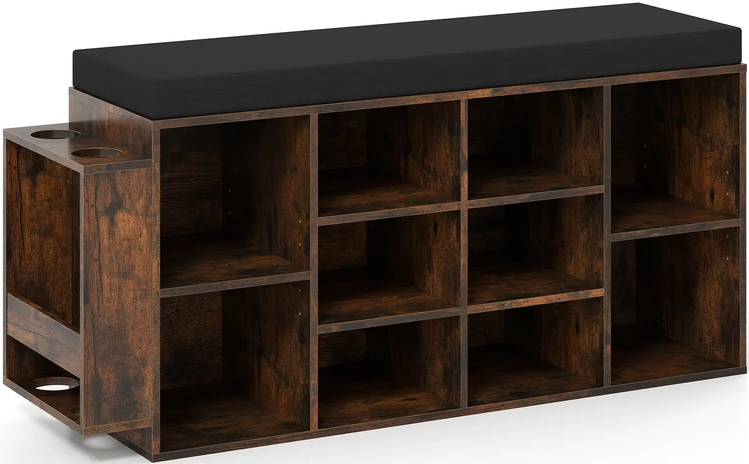 Bancheta-etajera pentru incaltaminte Costway JV13164CF (Rustic Brown/Black) - 2