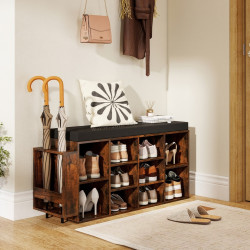 Bancheta-etajera pentru incaltaminte Costway JV13164CF (Rustic Brown/Black)