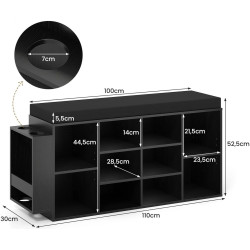 Bancheta-etajera pentru incaltaminte Costway JV13164DK (Black) Thumb