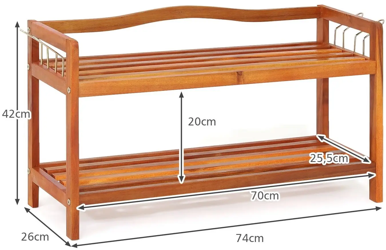 Etajera pentru incaltaminte Costway JV10323 (Natural) - 3