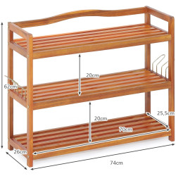 Etajera pentru incaltaminte Costway JV10324 (Natural) Thumb