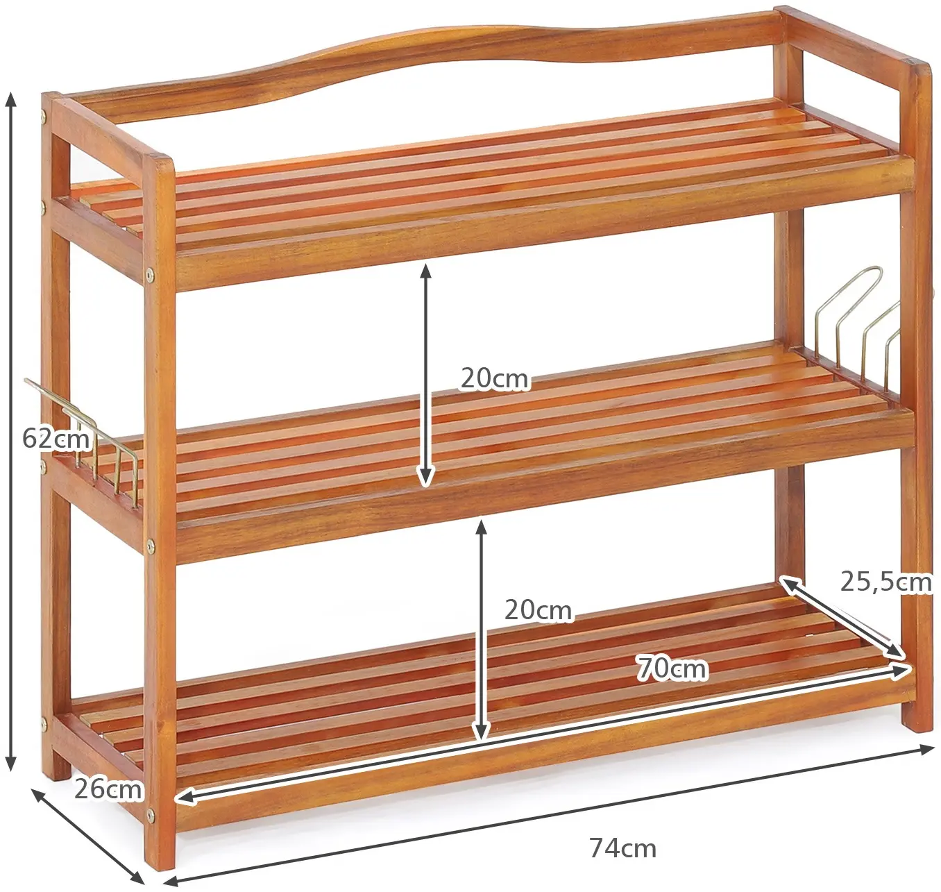 Etajera pentru incaltaminte Costway JV10324 (Natural) - 3
