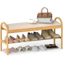 Etajera pentru incaltaminte Costway JV12252BE (Natural/Beige) Thumb