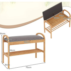 Etajera pentru incaltaminte Costway JV12274GR (Natural/Grey) Thumb