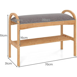 Etajera pentru incaltaminte Costway JV12275GR (Natural/Grey) Thumb