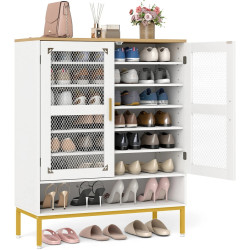 Tumba pentru incaltaminte Costway HU11183WH (White/Natural) Thumb
