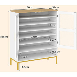Tumba pentru incaltaminte Costway HU11183WH (White/Natural) Thumb