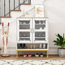 Tumba pentru incaltaminte Costway HU11183WH (White/Natural)