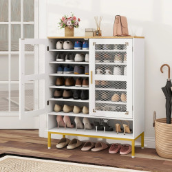 Tumba pentru incaltaminte Costway HU11183WH (White/Natural) Thumb