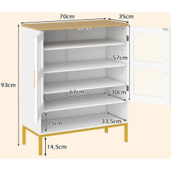 Tumba pentru incaltaminte Costway HV10802WH (White/Natural) Thumb