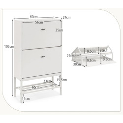 Тумба для обуви Costway JV11459WH (White) Thumb