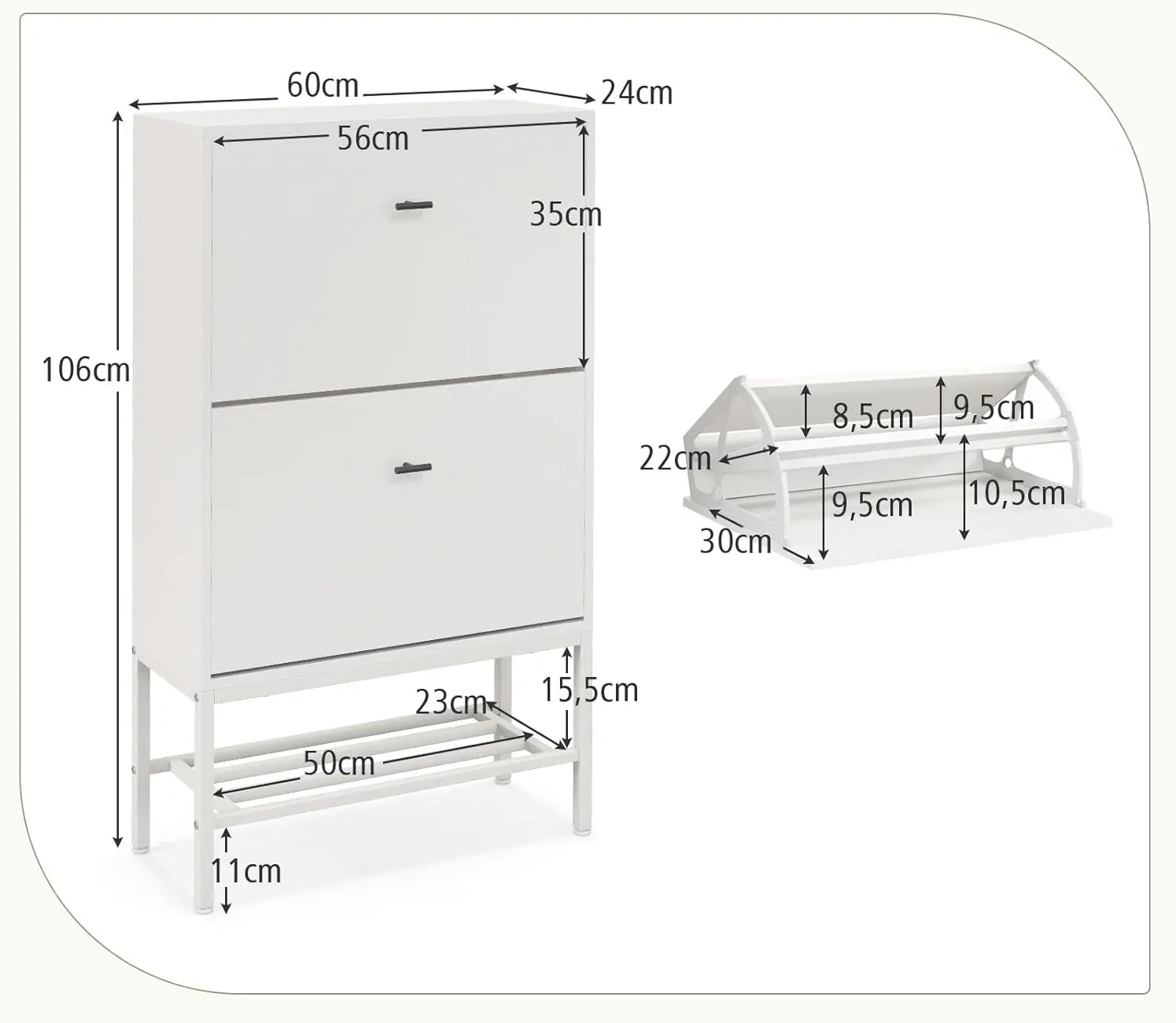Тумба для обуви Costway JV11459WH (White)