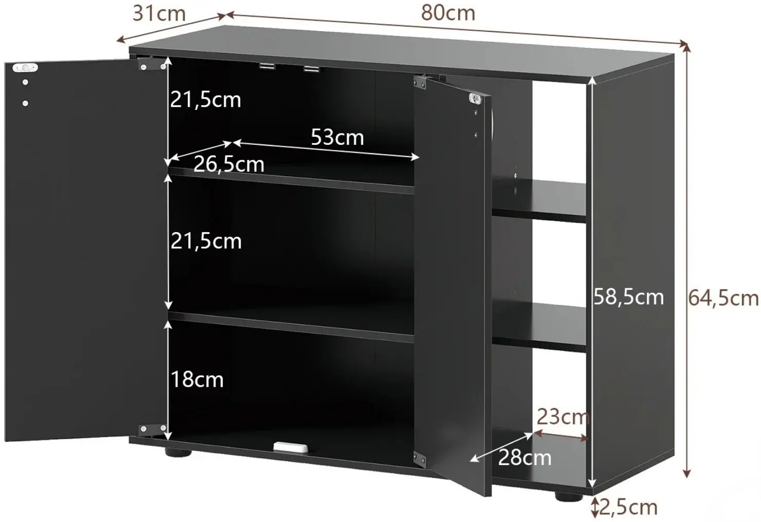 Tumba pentru incaltaminte Costway JV12999DK (Black) - 3