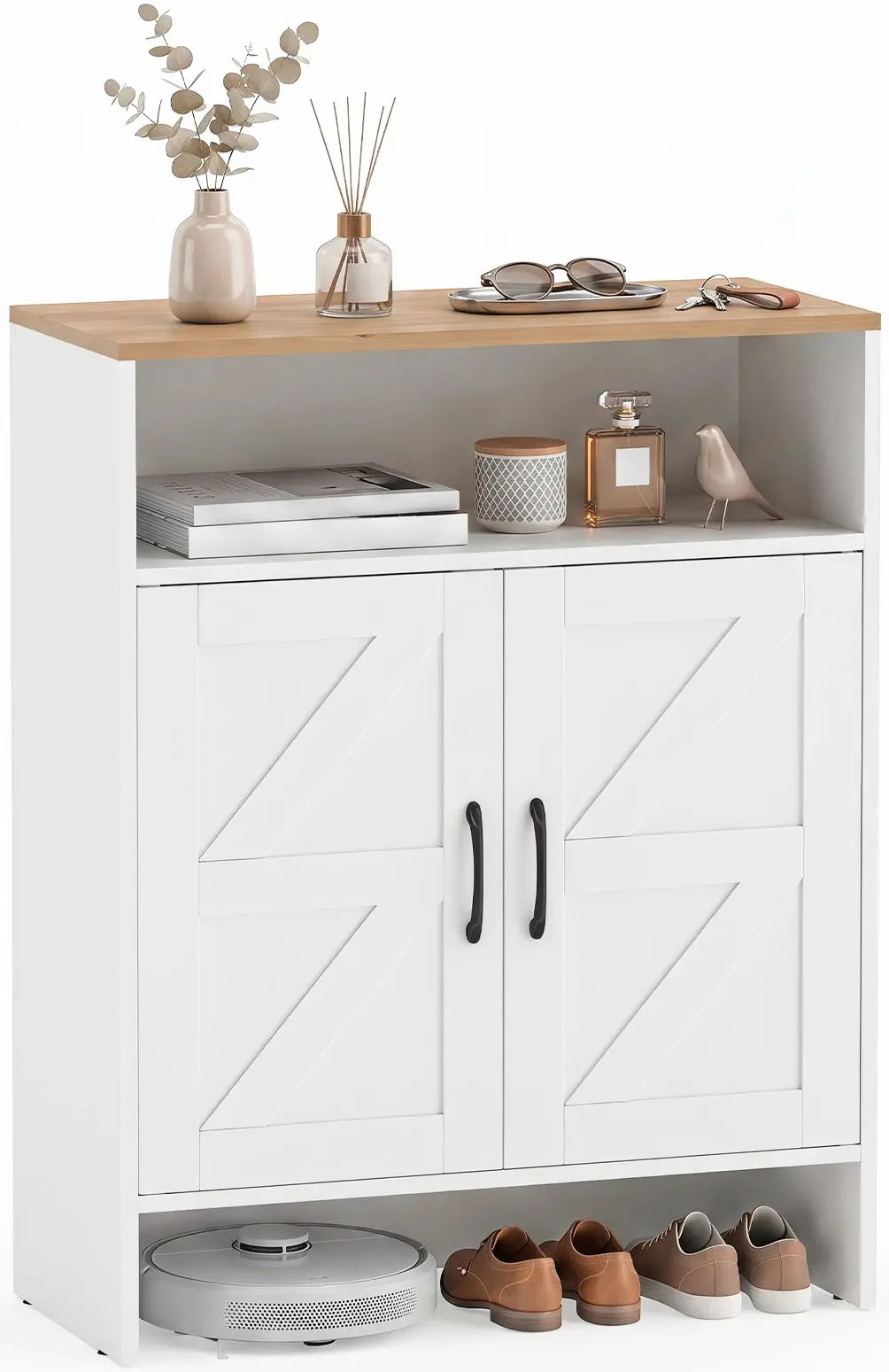Tumba pentru incaltaminte Costway JV13463BS (White/Natural) - 2
