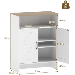 Tumba pentru incaltaminte Costway JV13463BS (White/Natural) Thumb