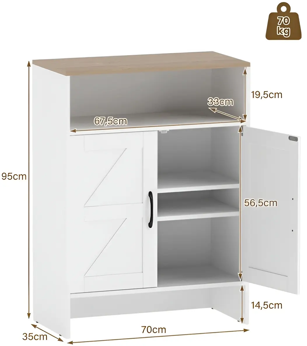 Tumba pentru incaltaminte Costway JV13463BS (White/Natural) - 3